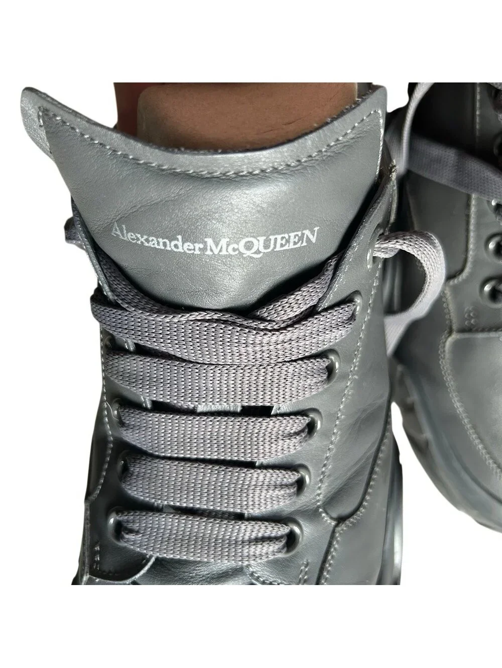 Alexander McQueen Court Trainer Leather Sneaker “Lead  Pencil” Gray Low Top 46 1